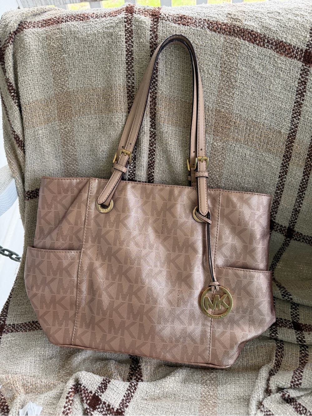 Michael Kors Metallic Rose Gold Tote